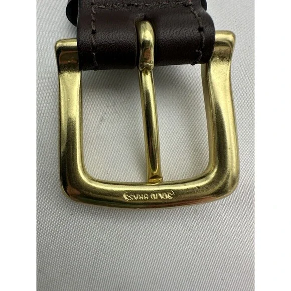 Vineyard Vines Belt Mens 30 Golf Tees Balls Brown Leather Blue Canvas NWT - Picture 5 of 10